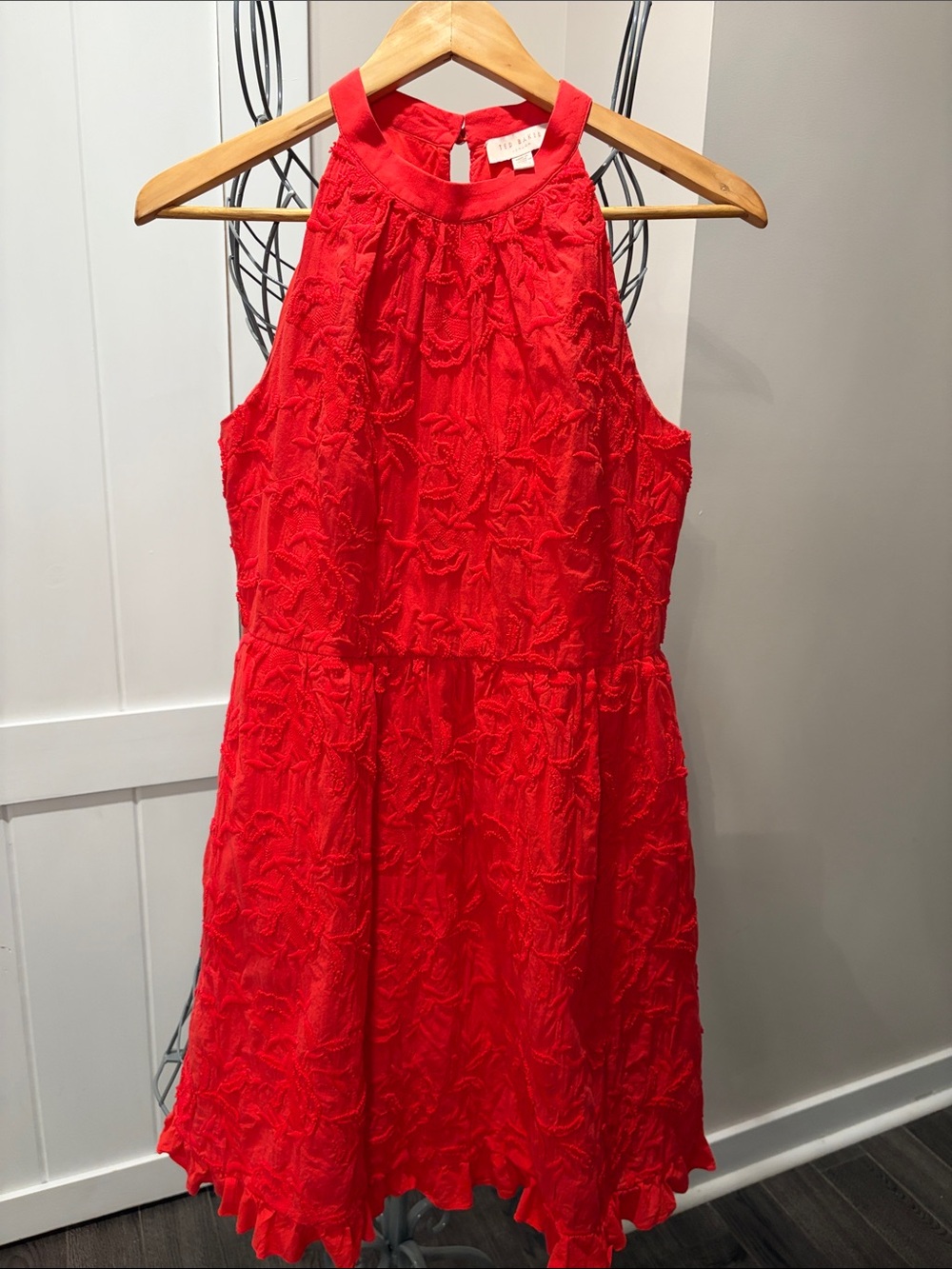 Ted Baker Red Textured Halter Dress